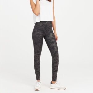 SPANX Faux Leather Camo Leggings